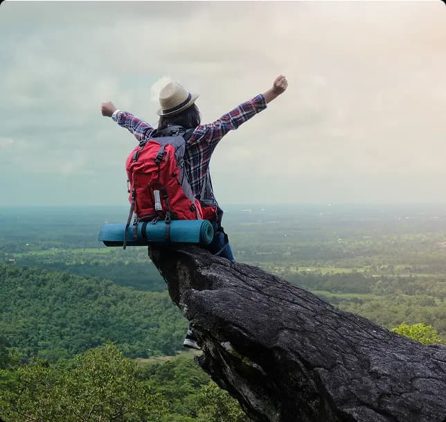 Traveler on mountain